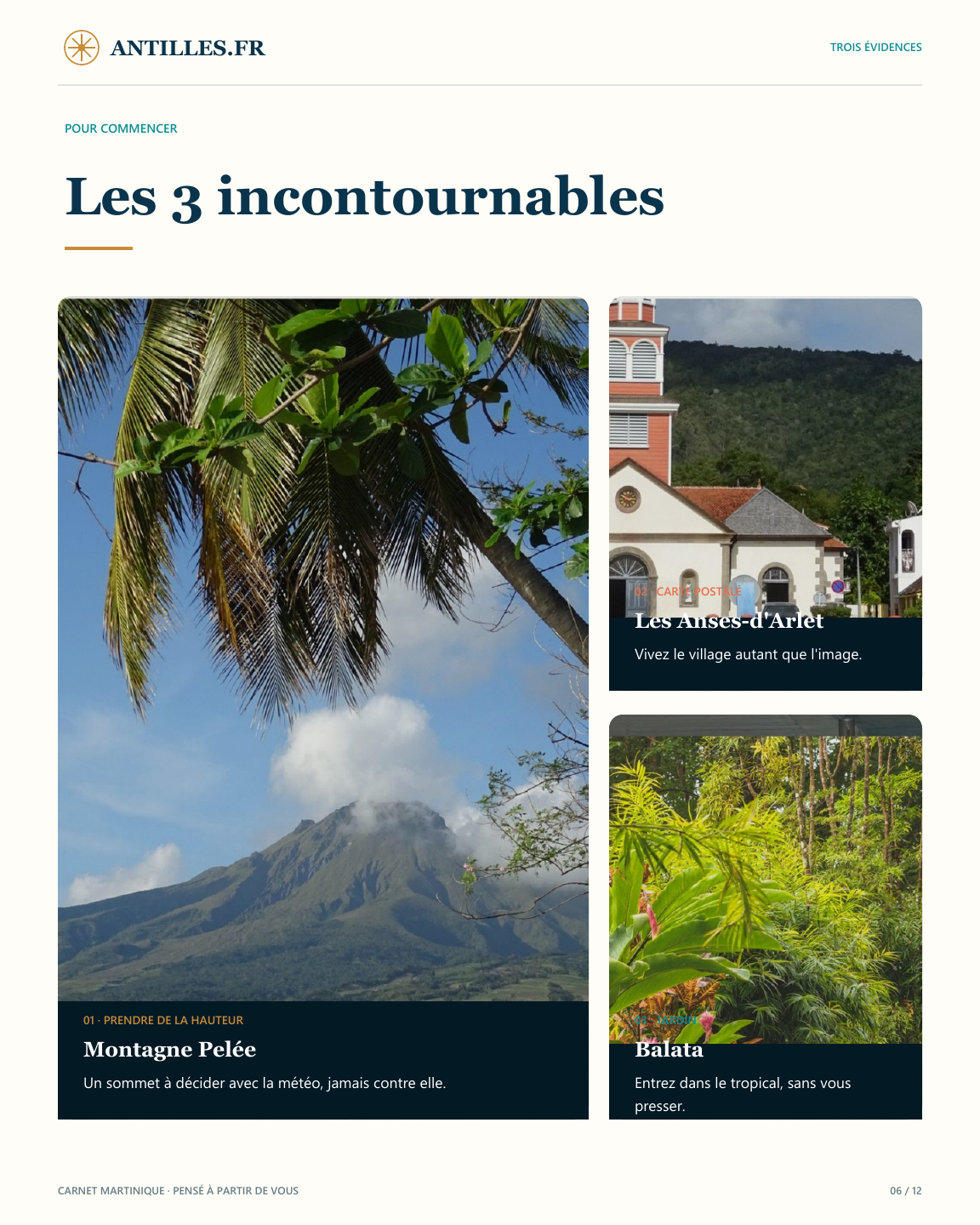 Page À ne pas manquer du vrai Carnet Martinique